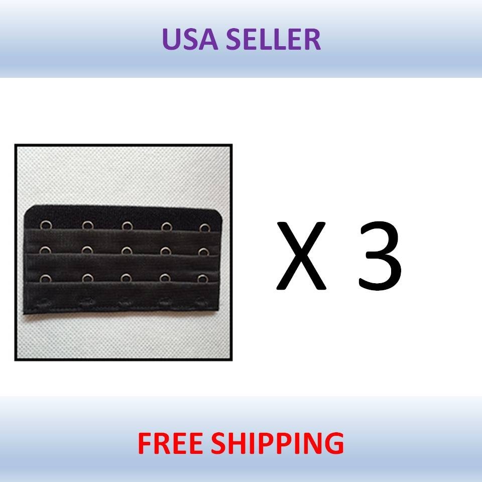 Lot of 3 Bra Extender 5 Hooks Set of 3 Extensions 5 Hook Extenders Free Shipping