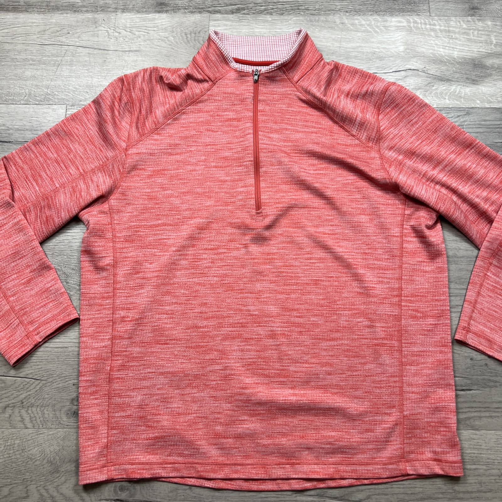 IBKUL 1/4 Zip Pullover Performance Top Heather Coral Size Women’s XL NWOT NEW