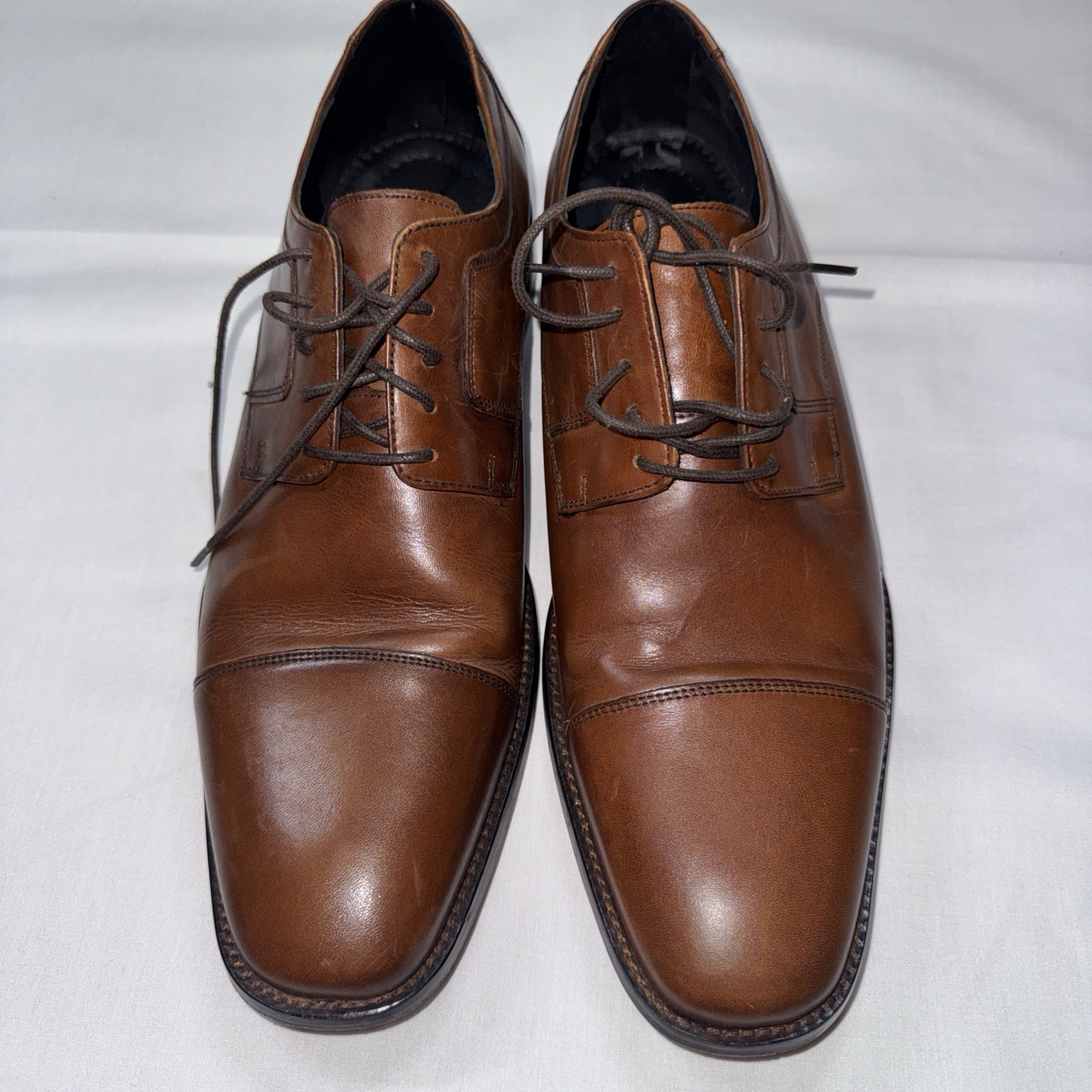 Johnston & Murphy Novick brown cap toe oxford shoes Brown Leather Size 14 M