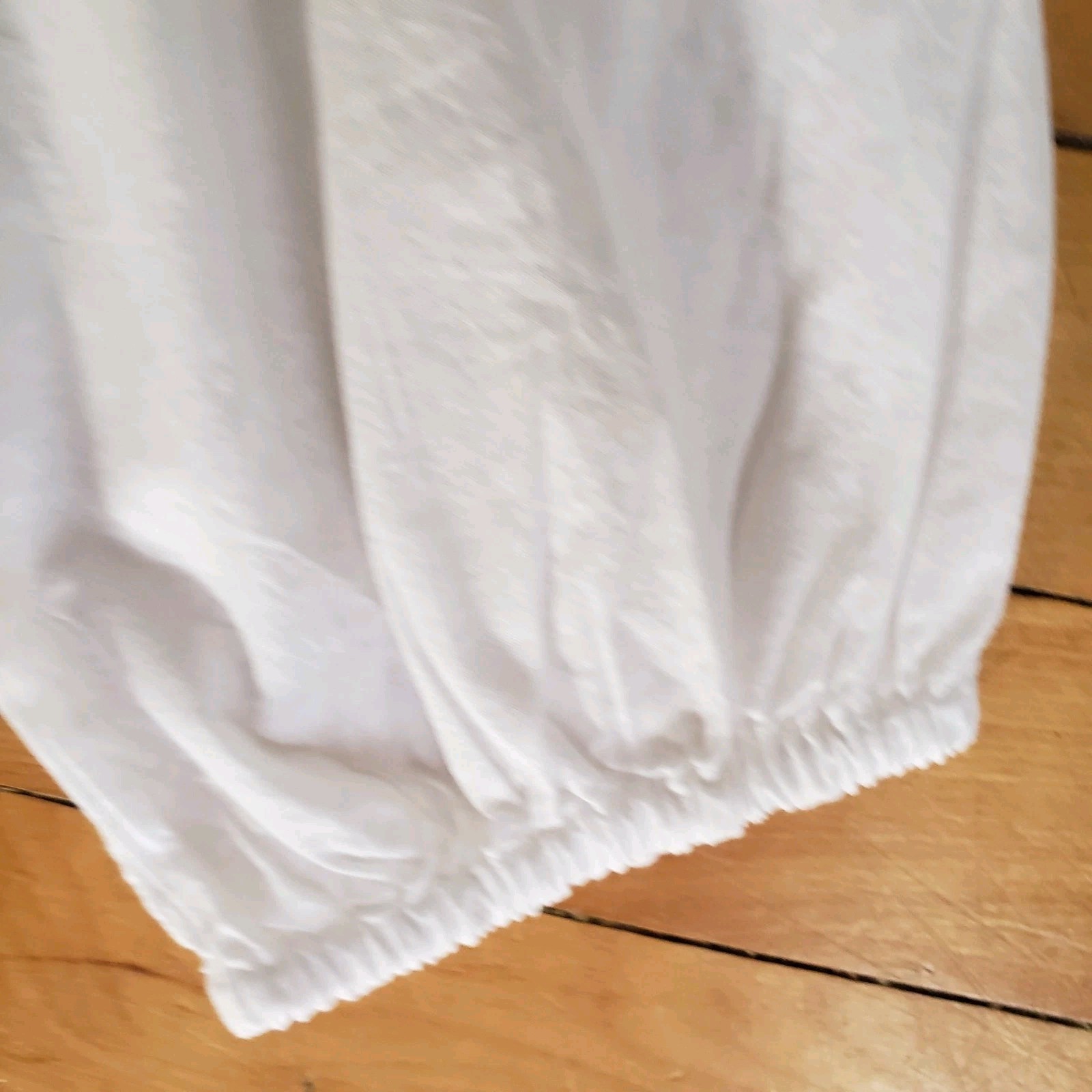 J.Crew Peasant Blouse White Embroidered Tassel Tie Boho Cotton Women’s Small