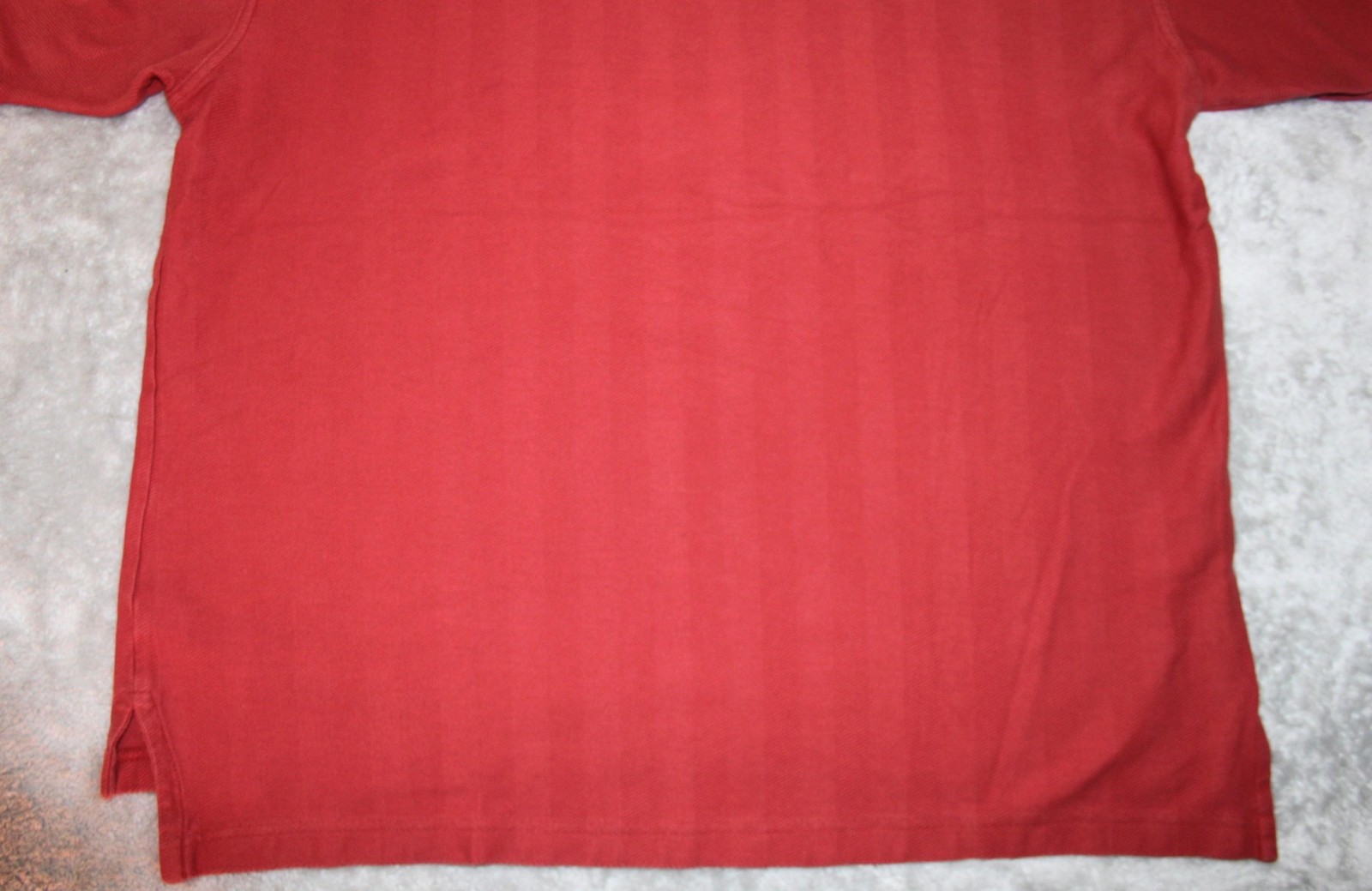 Pendleton Polo Shirt Mens L Red 100% Cotton Herringbone Breathable Easy Care