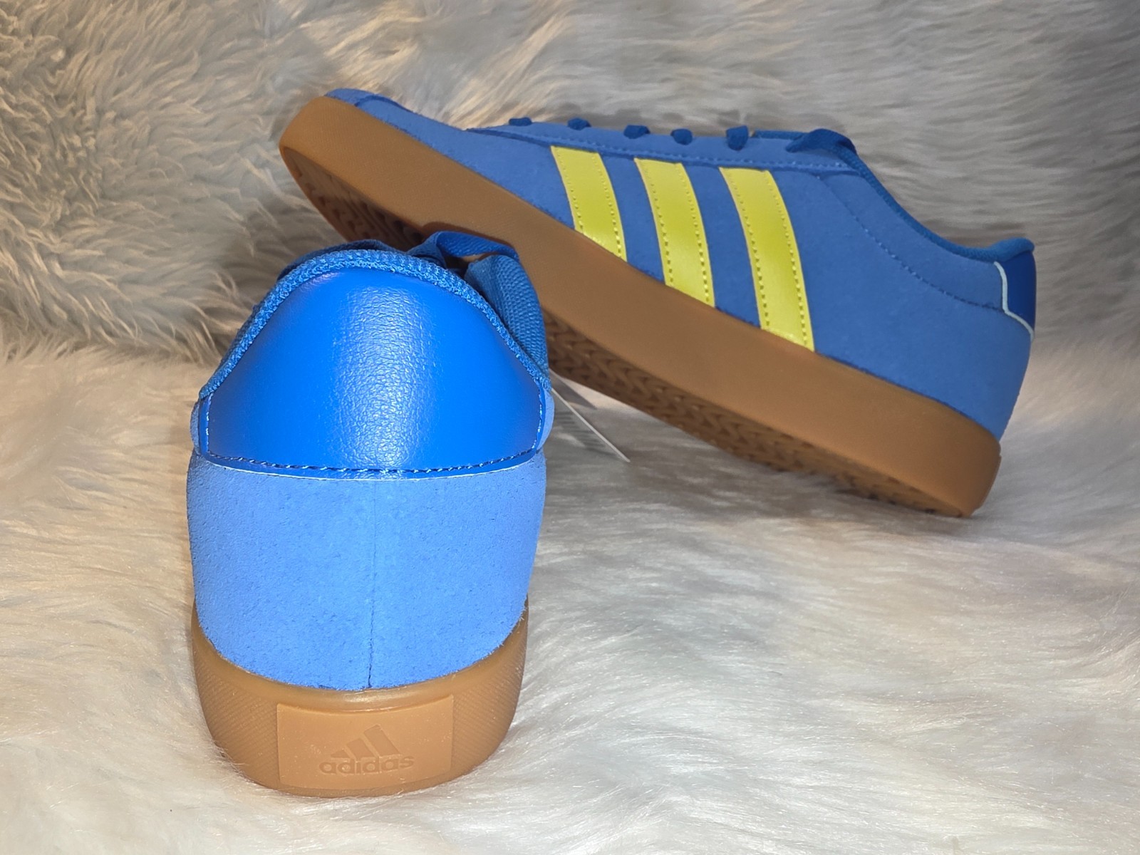 Youth Shoes adidas VL Court 3.0 K Bright Royal Yellow Gum Size 5 JH8723