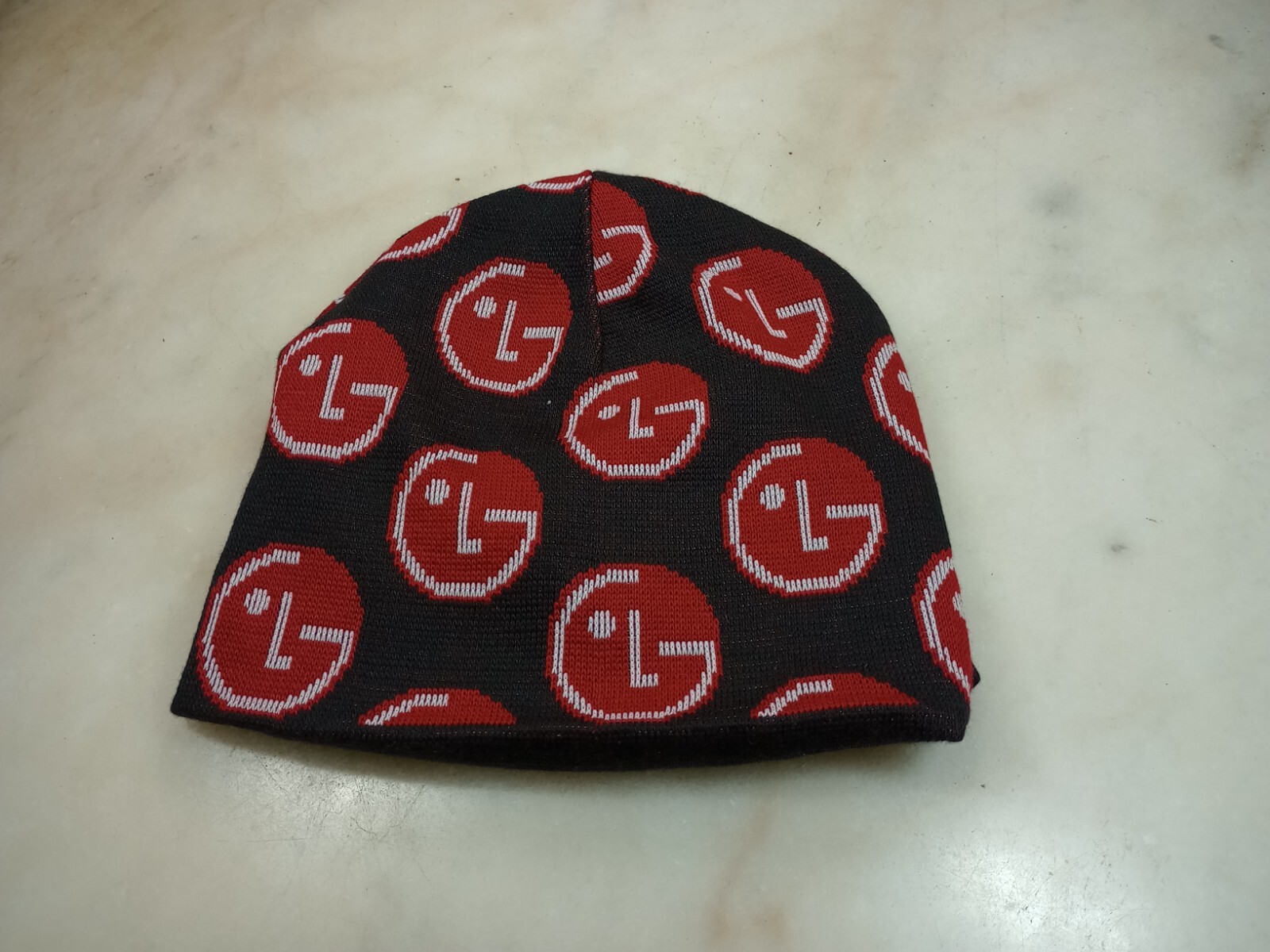 LG (Lucky Goldstar) Brand Company Beanie Hat Double Sided LG Logo.