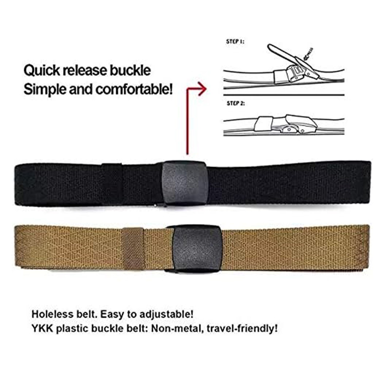 Men’s Plastic Cam Buckle Nylon Canvas Tactical Waistband Webbing Military Belt