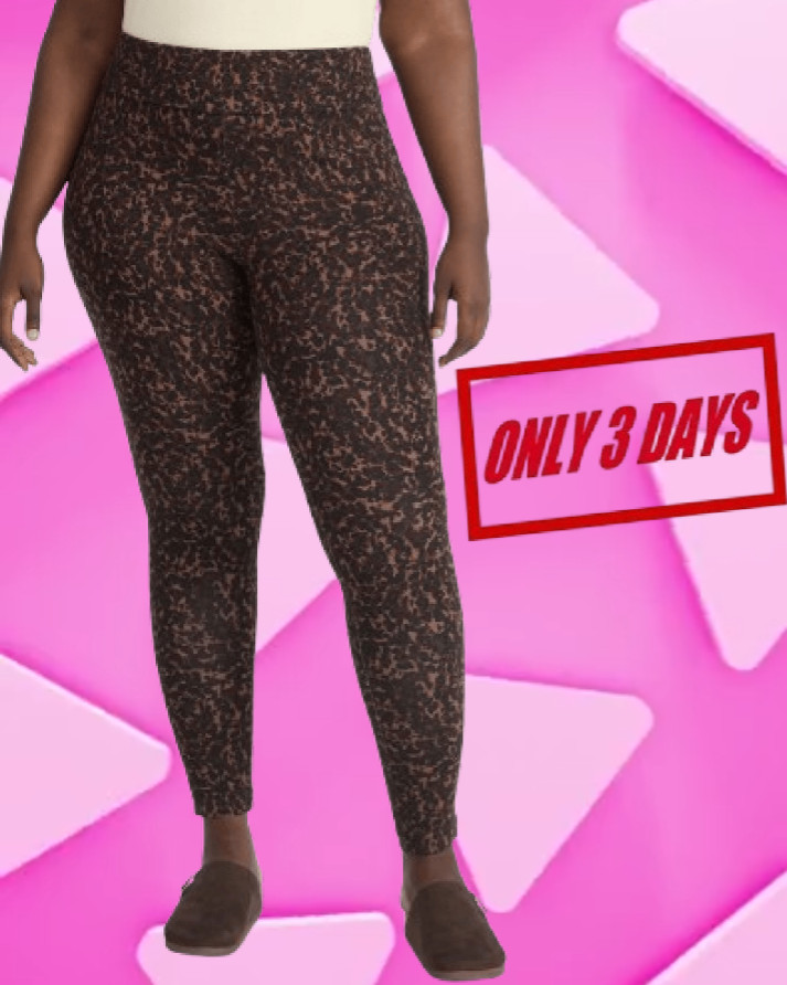 Terra & Sky 4X 28W-30W High Waist Ankle Length Leggings 27″ Inseam Brown NEW