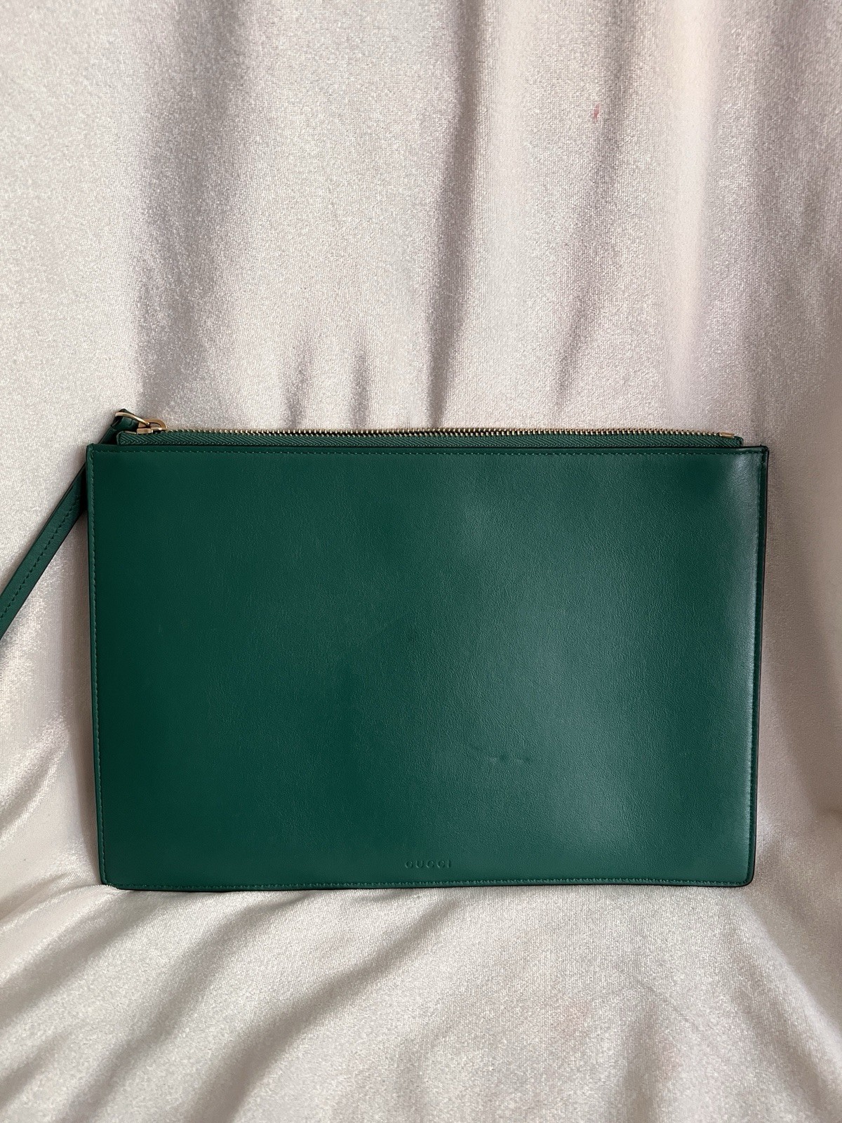 Auth Gucci GG Supreme L’Aveugle Par Amour’ Large Zip Pouch Bag