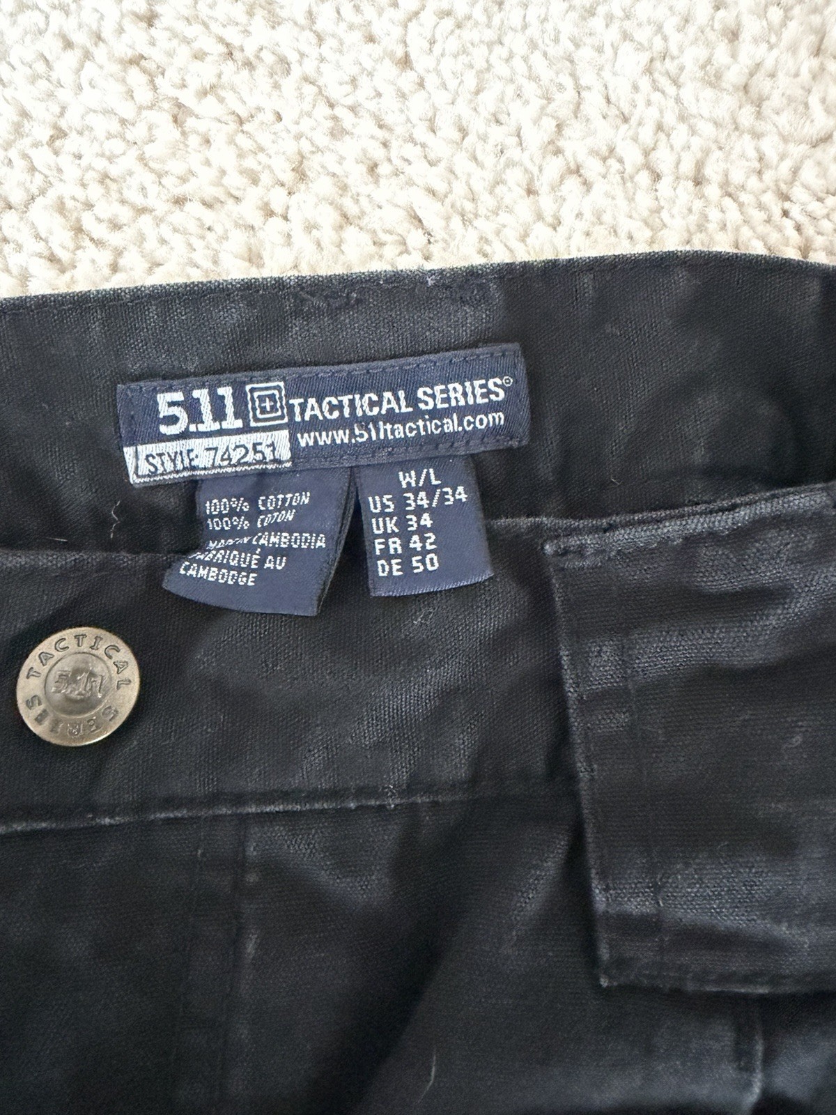 5.11 Tactical Cargo Pant 34×34 Black