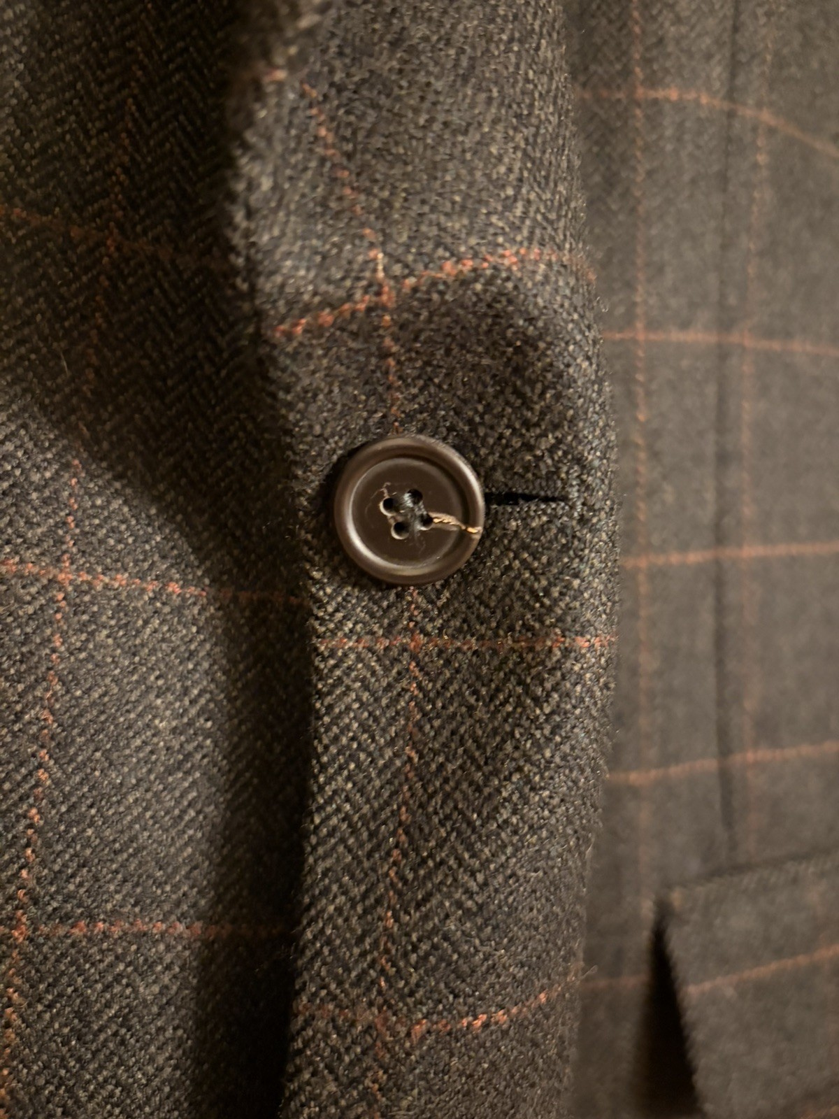 Brooks Brothers 346 Mens Blazer 44L | Dark Grey Plaid Accent | 100% Lambswool