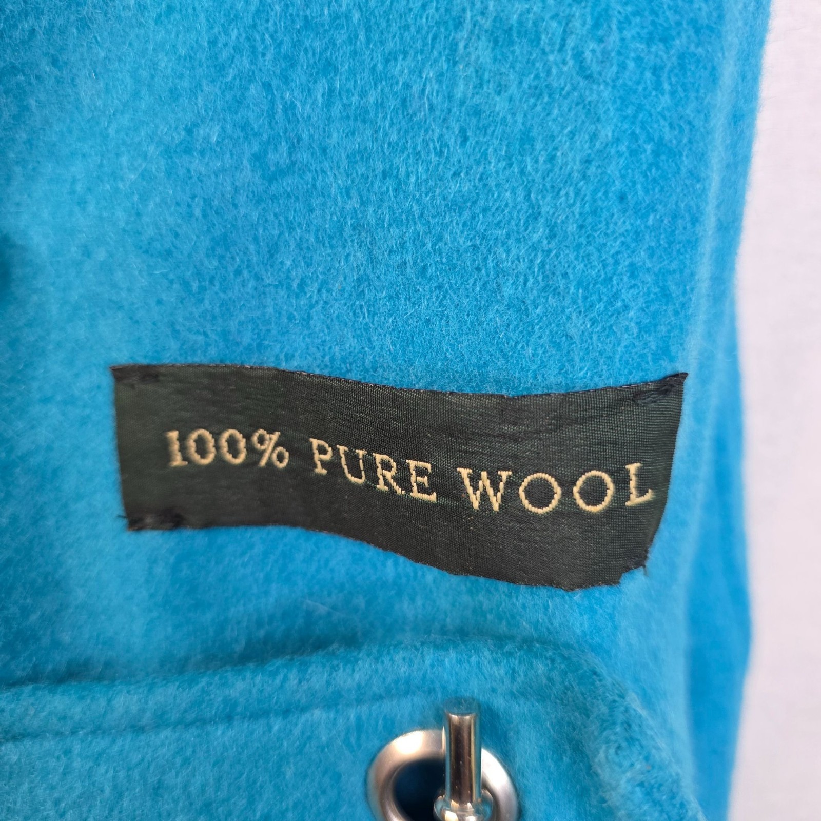 Vintage 90s Wool Duffle Coat 8 Turquoise Quiet Luxury Old Money Outdoor Winter