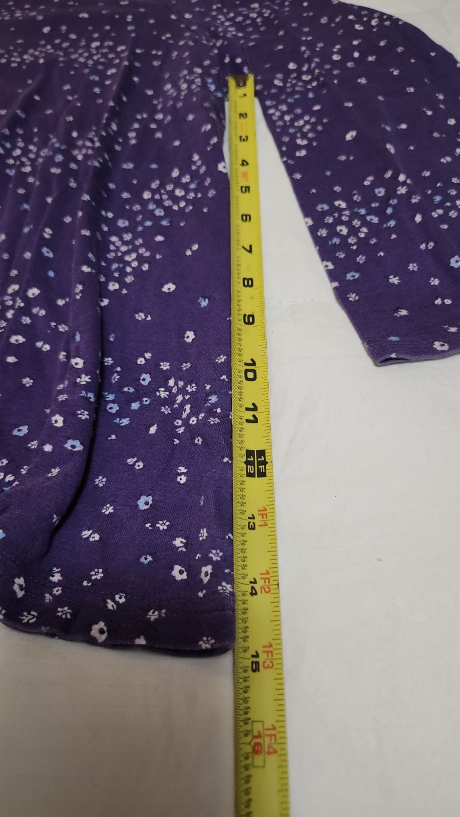 ​Croft & Barrow 3X Womens Purple Floral Ditsy Print Long Sleeve Tee Shirt Plus