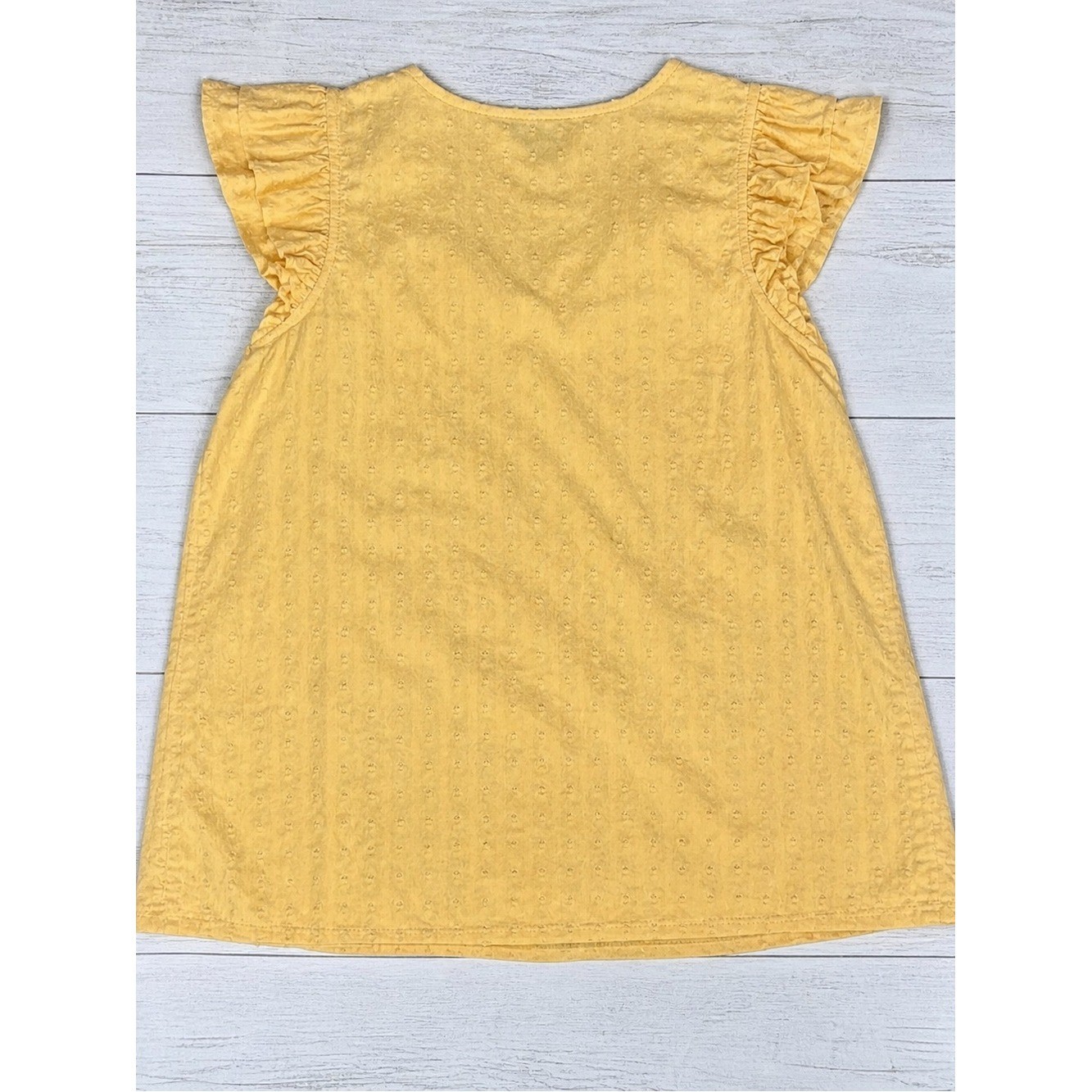 Universal Thread Mustard Yellow Flutter Sleeve Top Small Boho Summer Cottagecore