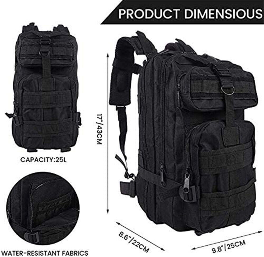 30L-70L Large Military Tactical Backpack For Men Molle Daypack 3 Day Bug Out Bag