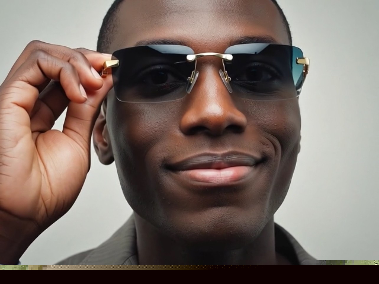 Mens Classy Style Wood Buff Retro 90s Hip Hop Rapper Gangster Rimless Sunglasses