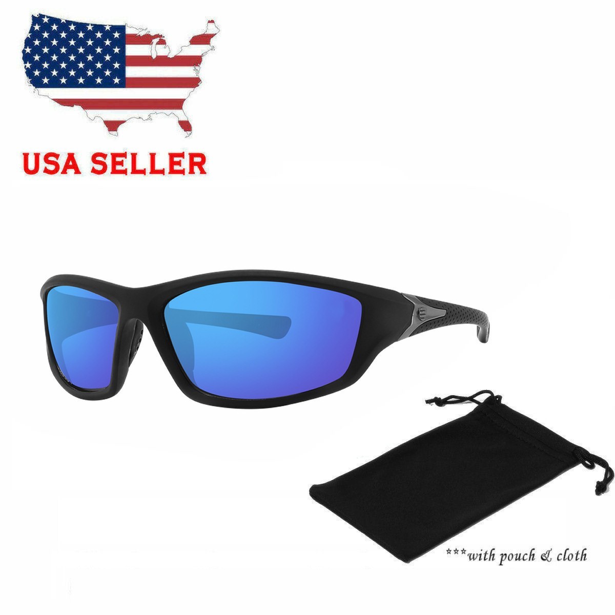 Polarized Lens Sports Sunglasses w/Premium Soft Touch Finish USA Fast Shipping