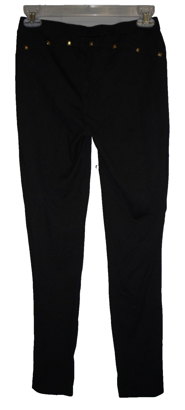 Venus Black Stretch Fitted Metallic Studded Leggings Size 6 Rayon, Nylon Spandex