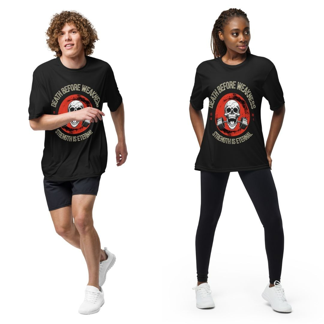 Gym Skull T Shirt Strength Workout Tee A4 N3142 Performance Shirt