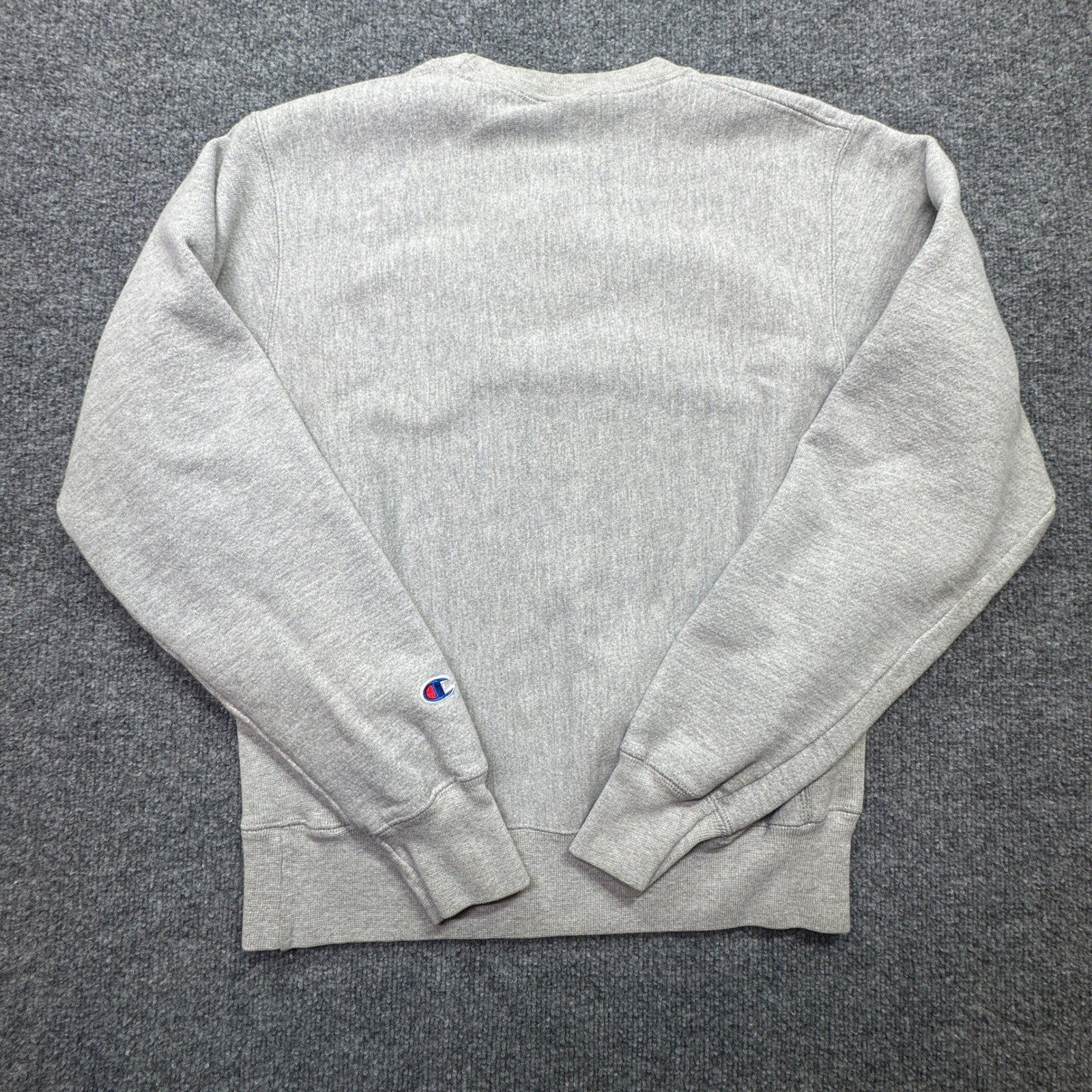 Champion Reverse Weave Sweatshirt Men Small Grey Crewneck Embroidered Spelled