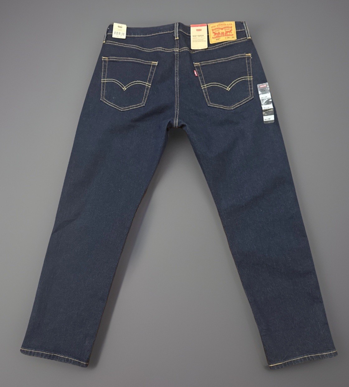Levi’s 502 Stretch Taper Flex Blue Jeans Men’s 34×30 Dark Wash