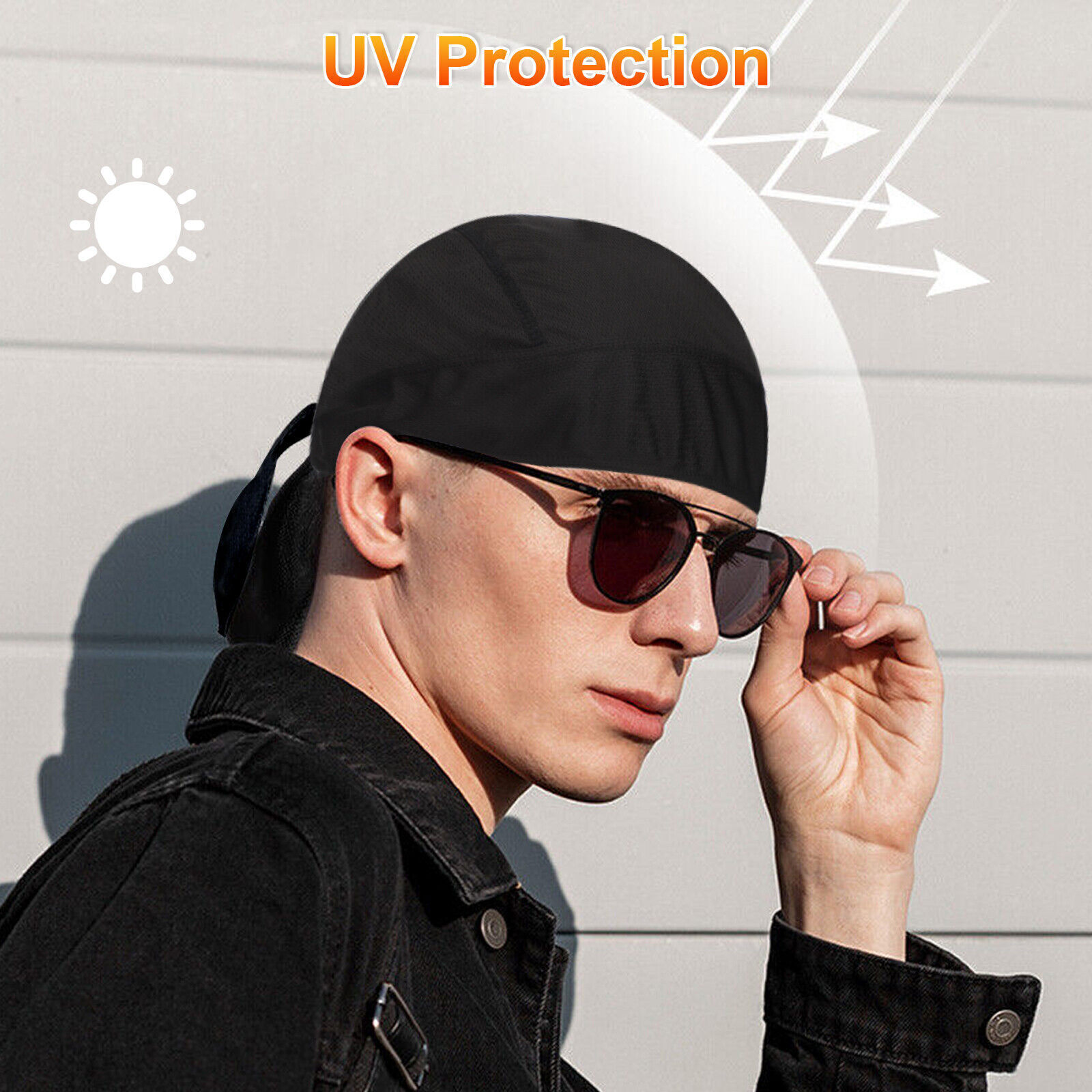 Sweat Wicking Doo Rag Cooling Dew Rag Helmet Liner Head Wrap Bandana Skull Caps