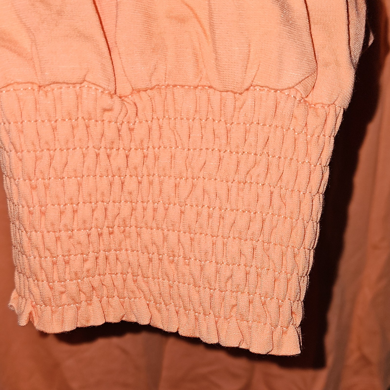 White Birch Coral Solid Top 3X Plus Lace Accent Scoop Neck Long Sleeve Pullover