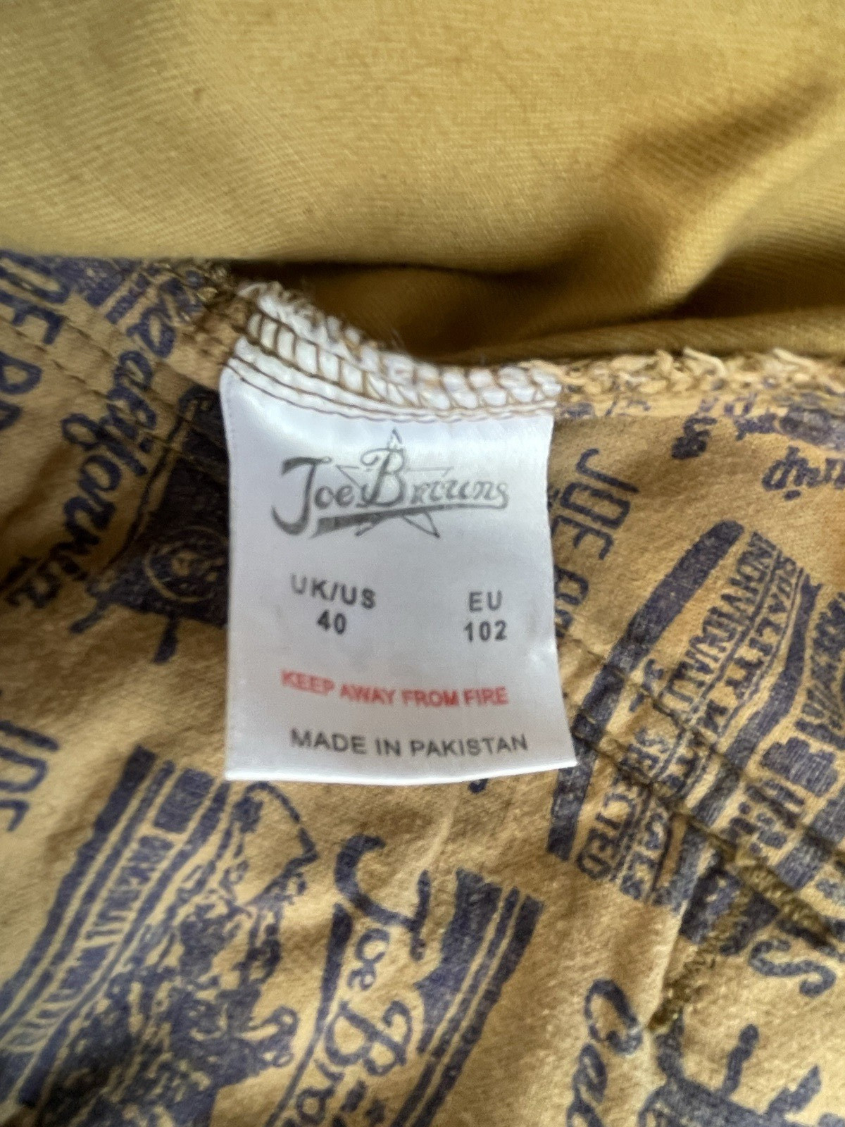 Joe Browns Mens Multi Pocket Knee Length Cargo Shorts Mustard W40 L23 Thick