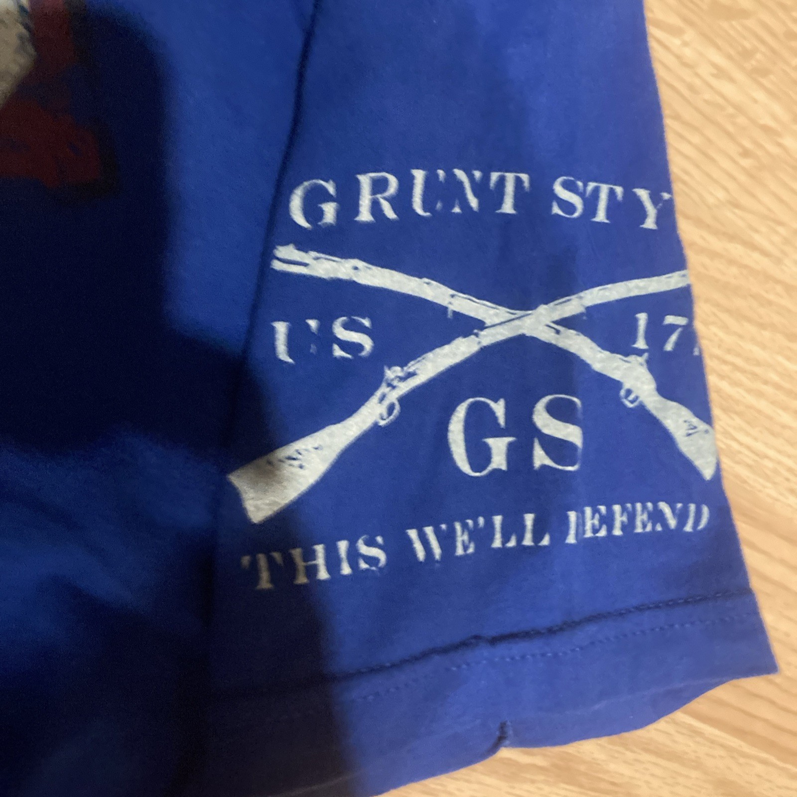 Grunt Style Blue Medium T-shirt Flag Graphic
