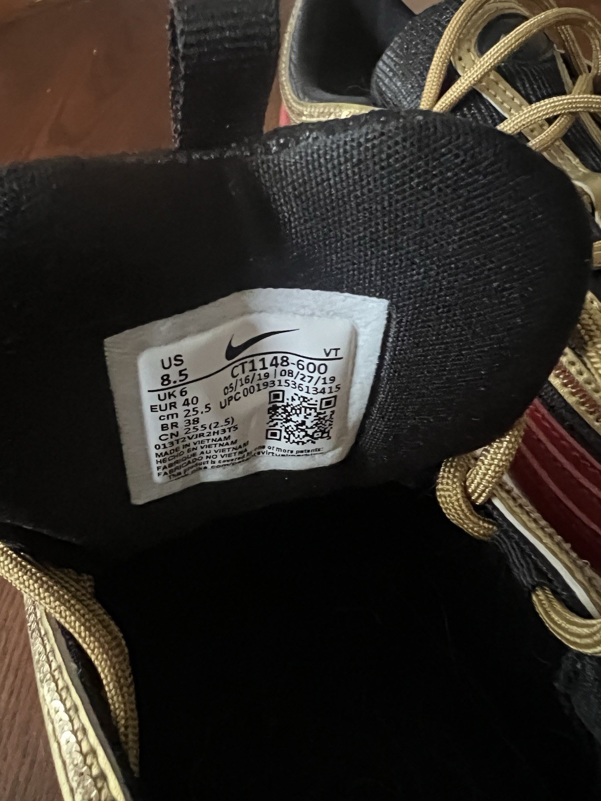 Nike Air Max 97 Gold Sequin Black/Gold/Red Colorblock Low Top Lace Up CT1148-600