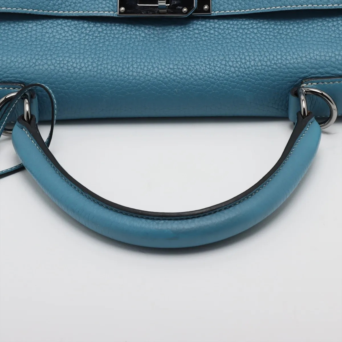 Hermès Kelly 50 Le Tournay Taurillon Clemence Blue Jean Silver Metal Fittings □L