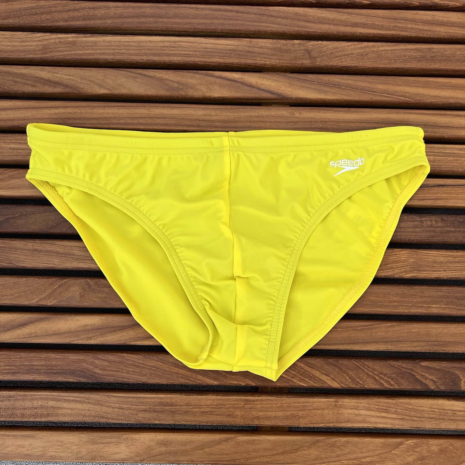 Speedo Men vibrant yellow solar swim brief bikini Swimwear size 28 34