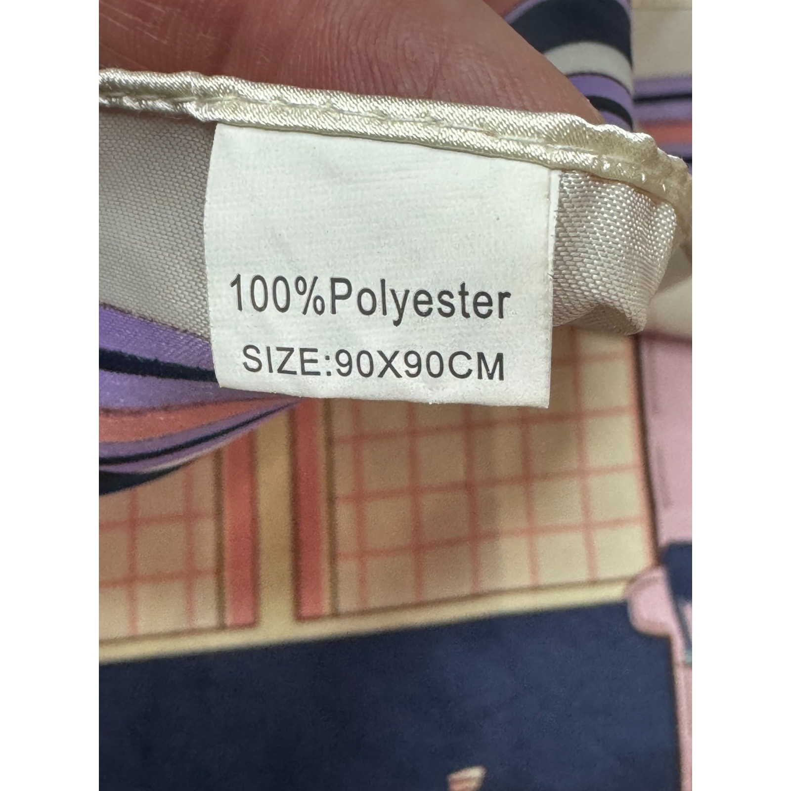 Unbranded Equestrian Square Scarf 35in Multicolor Horse Print Vintage Style