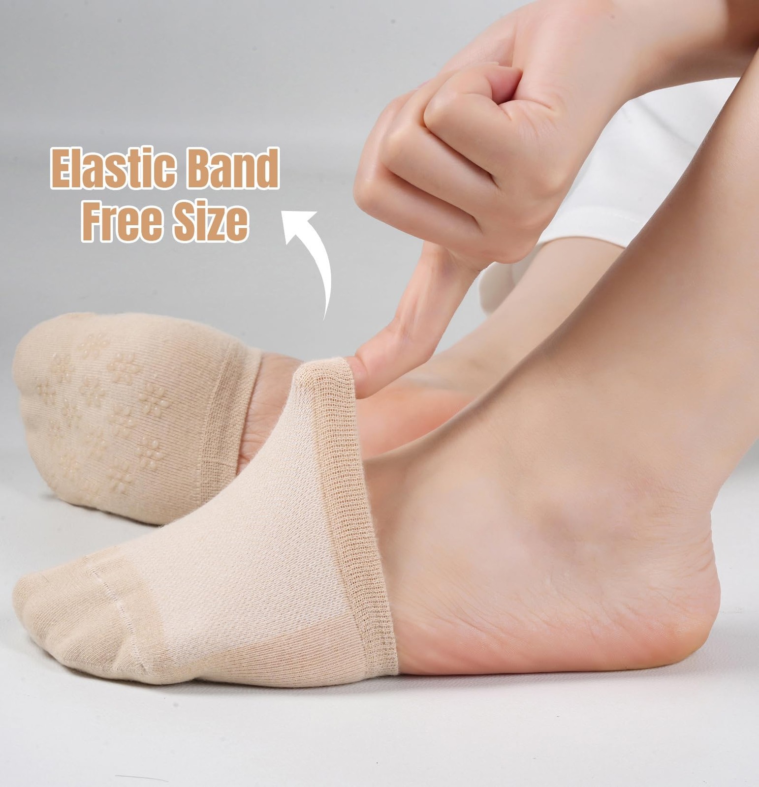 8× Invisible Toe Socks Non-slip Mules Half Socks Toe Topper Covers for Womens US