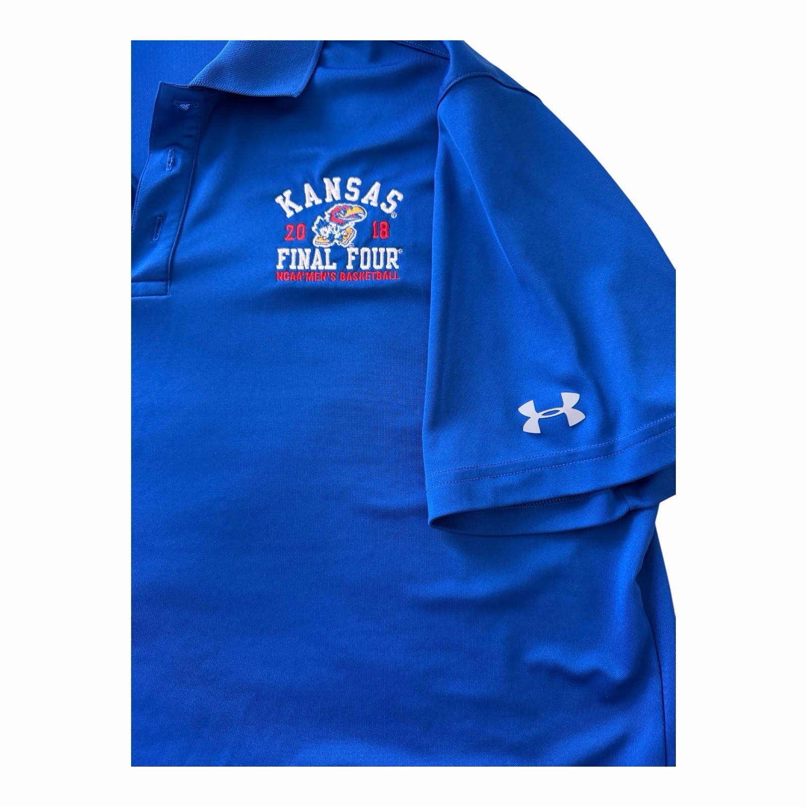Under Armour Kansas Jayhawks 2018 Final Four Men’s Polo Shirt Royal Blue LG