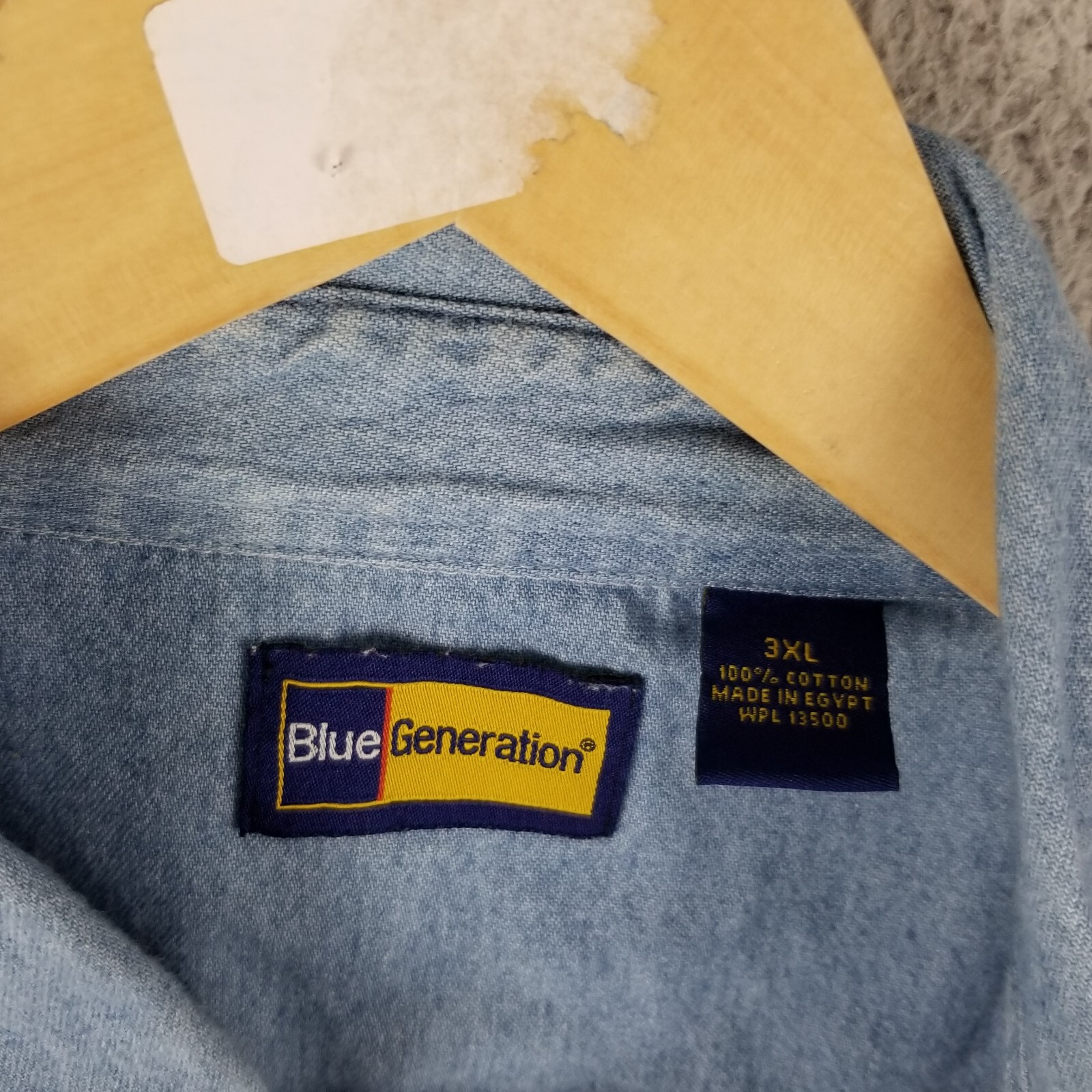 Blue Generation Denim Shirt Men 3XL Christenson Electric Portland PDX Workwear