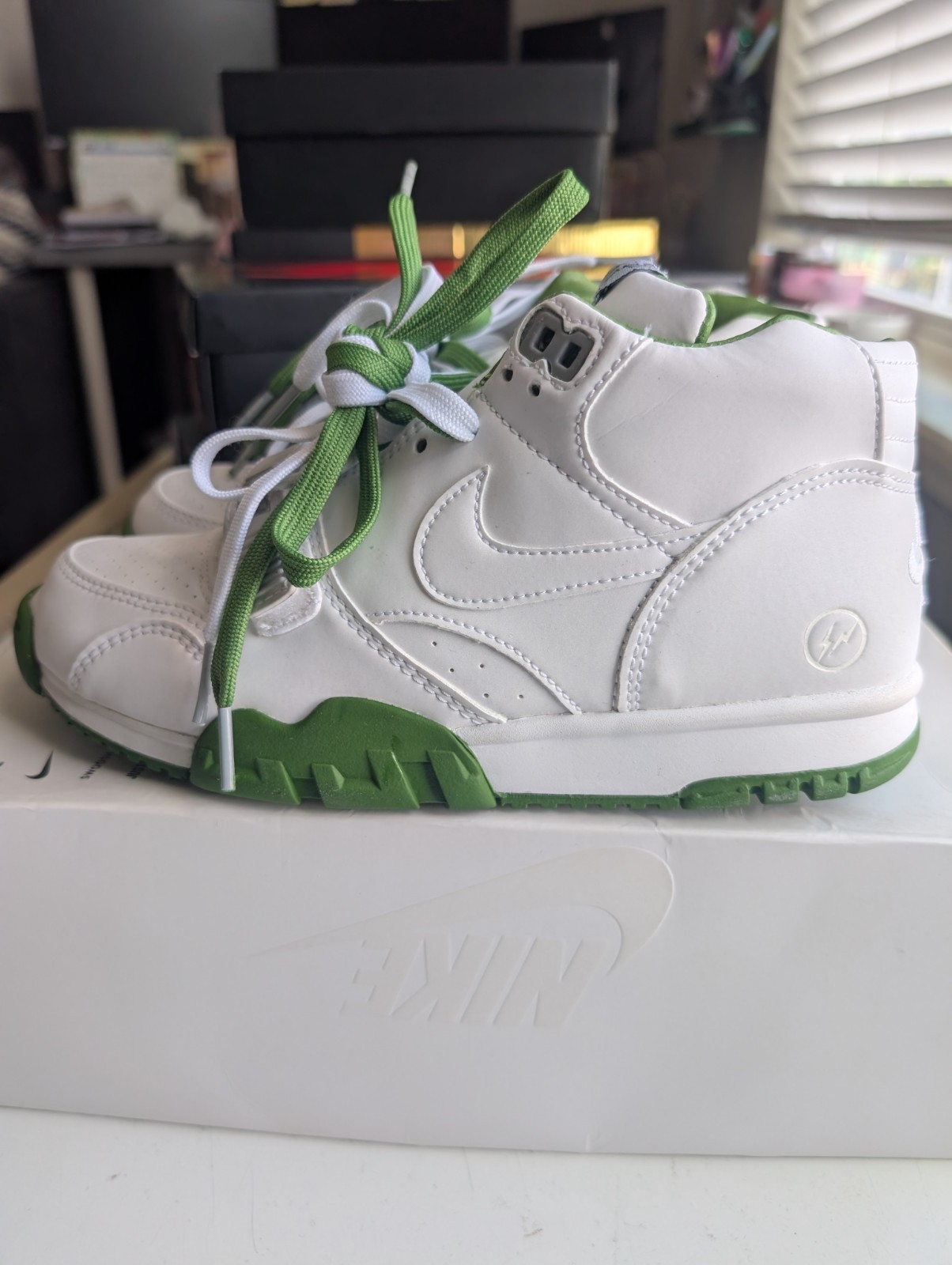 Fragment Design x Nike Air Trainer 1 SP Mid “White Chlorophyll” – Size 6Y (GS)