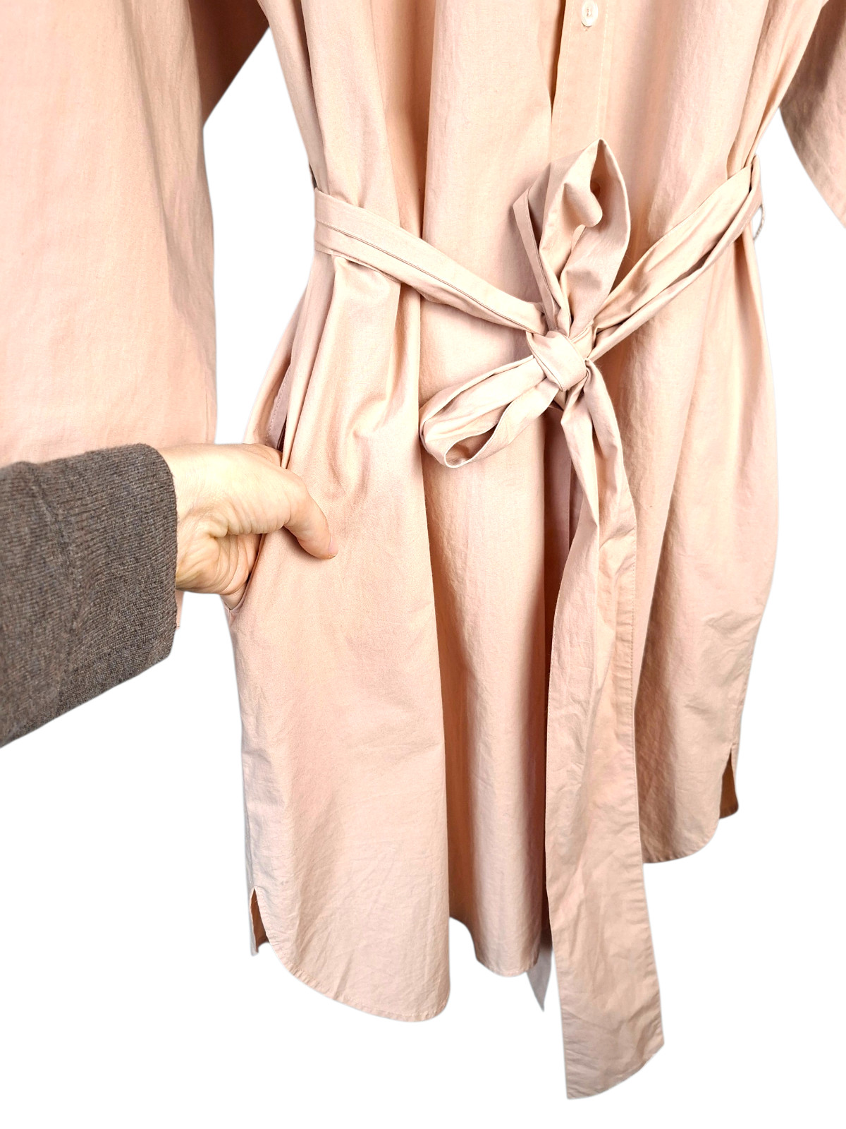 Frances Valentine Cotton Poplin Shirt Dress Structured Oversized Belted M/L