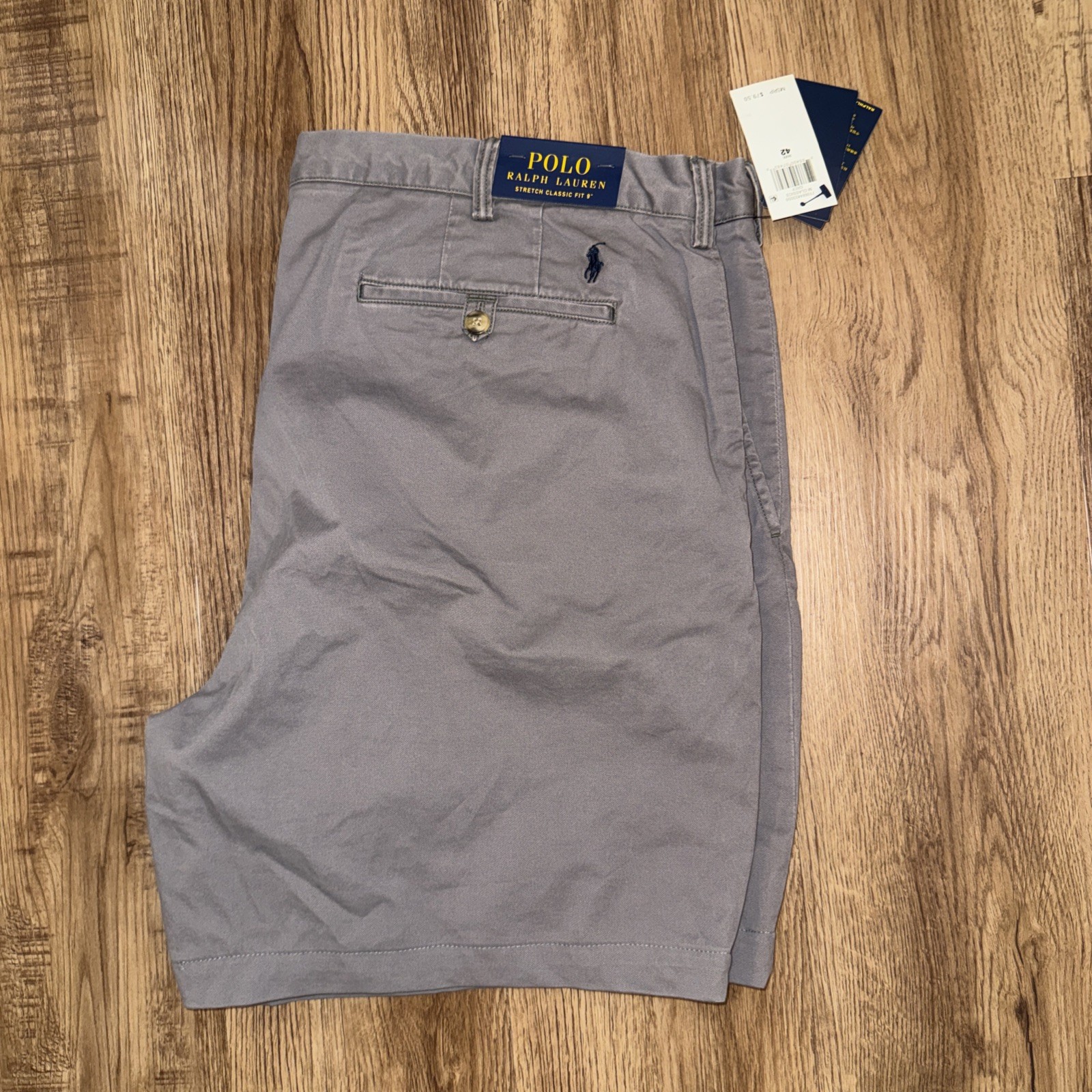 Polo Ralph Lauren Stretch Classic Fit Shorts Mens 42W Gray Chino NWT Retail $74