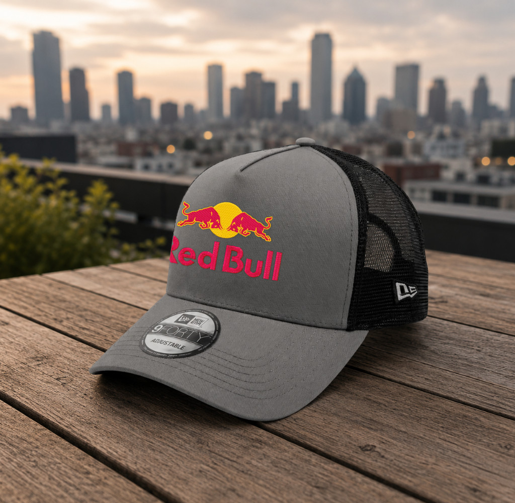 Energy Drink Embroidered Baseball Cap(Red Bull/Gray) Men Women Outdoor Sports.
