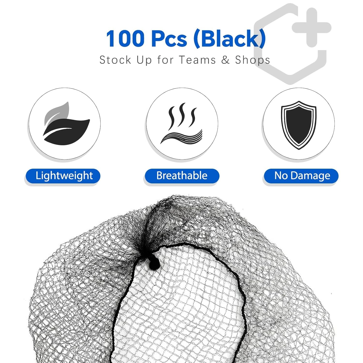 100X Hairnet Black Invisible Hair Nets Elastic Edge Mesh Stretch Bun Cover