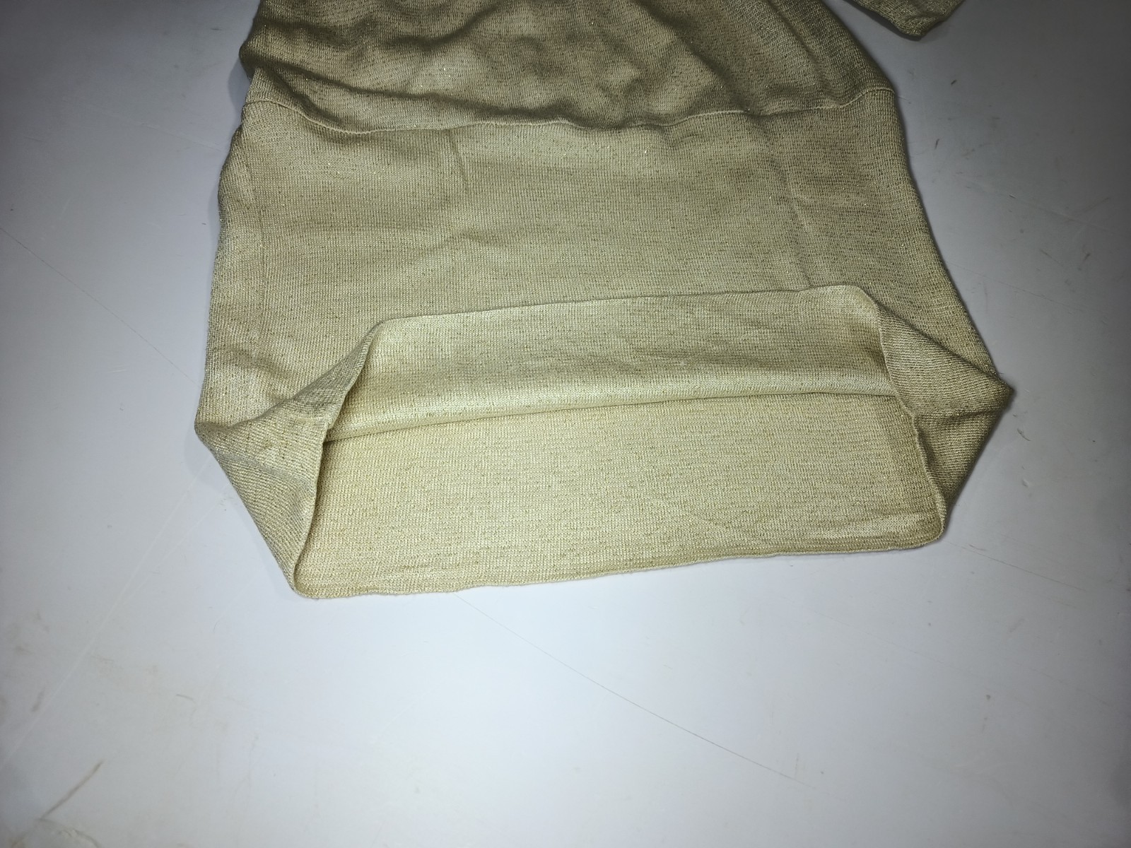 Beige Gold | M/L | Stretch Knit | Length Adjustable Length Ruched Dress