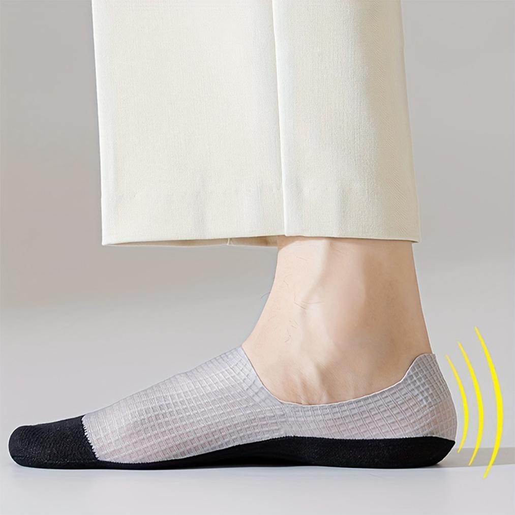 3pairs Men’s Invisible Socks Thin Breathable Comfortable High Quality Waffle Pat