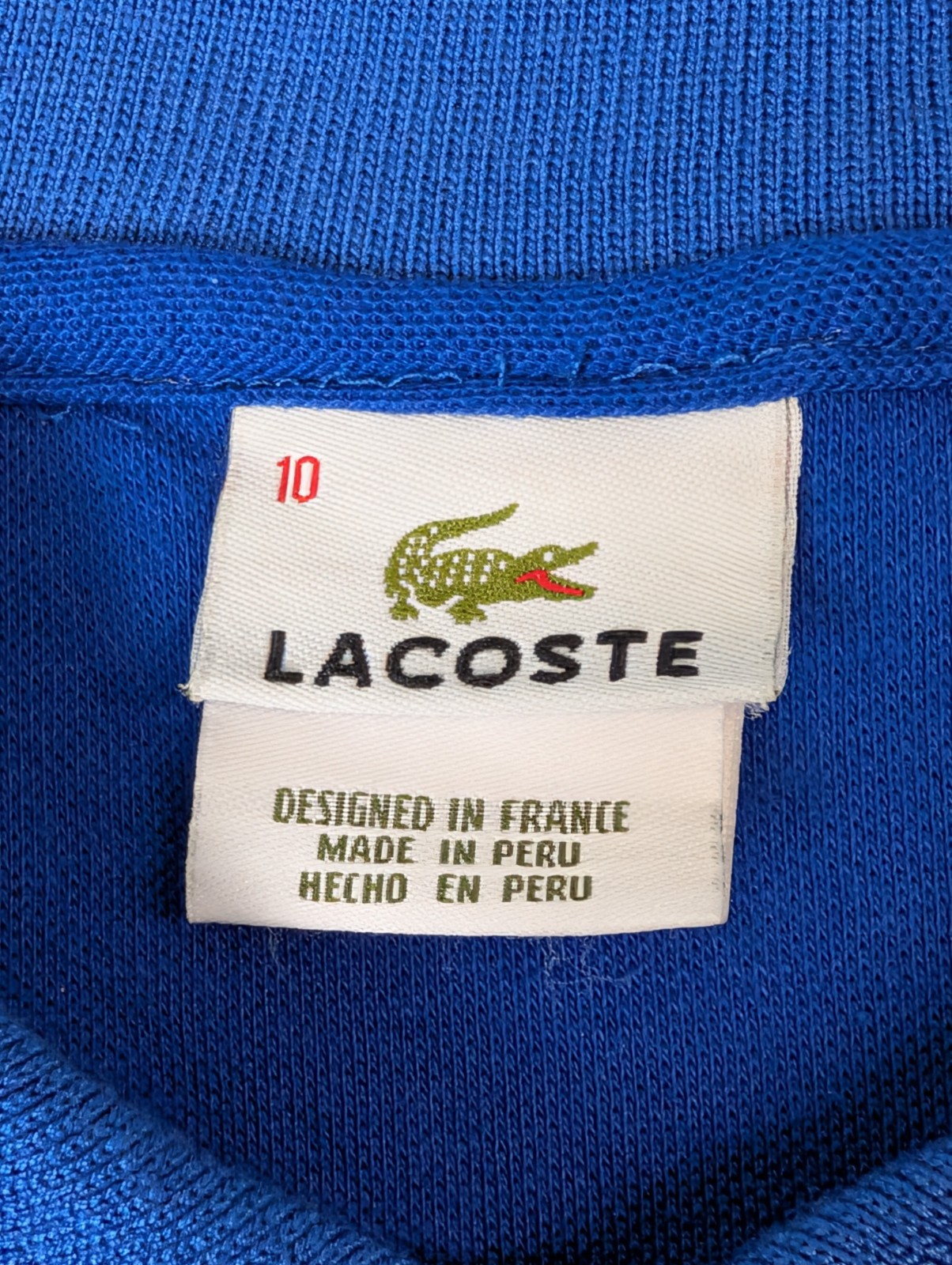 Lacoste Polo Size 10 Men XLarge Classic Fit Blue Polo Short Sleeve Croc Logo