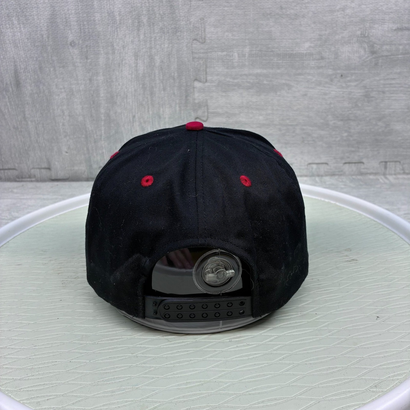 Vintage Cherries Not Just Another Berry Hat Mens OSFA Black Red Cotton Snapback