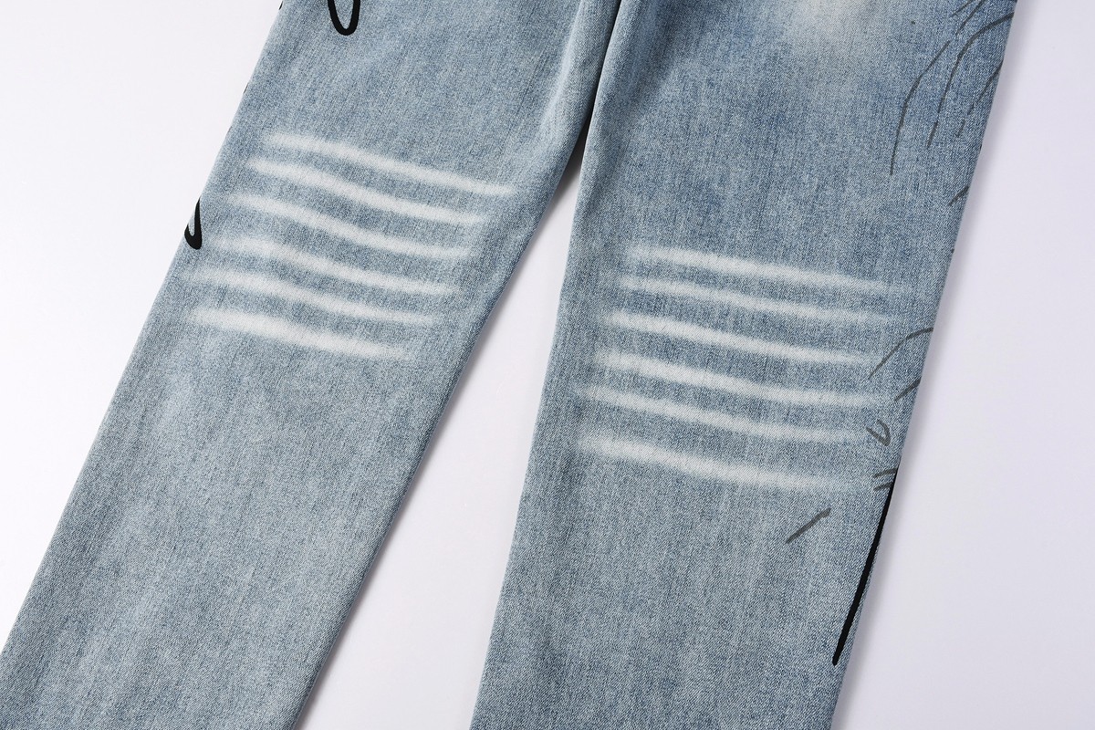 2026 New purple brand personality Fashion Slim Fit Leisure BLUE Jeans .