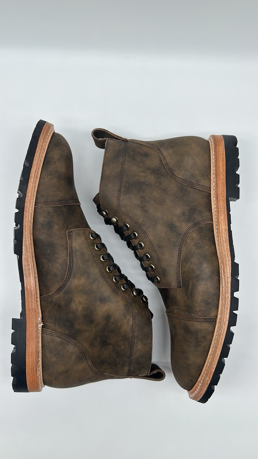 Taylor Stitch Cap Toe L.E. The Moto Boot in Espresso Grizzly Men’s Size 11 D NEW