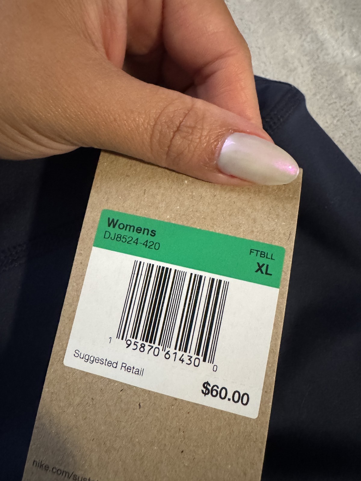 Nike Dri Fit Womens Blue Athletic Leggings XL Made In Sri Lanka