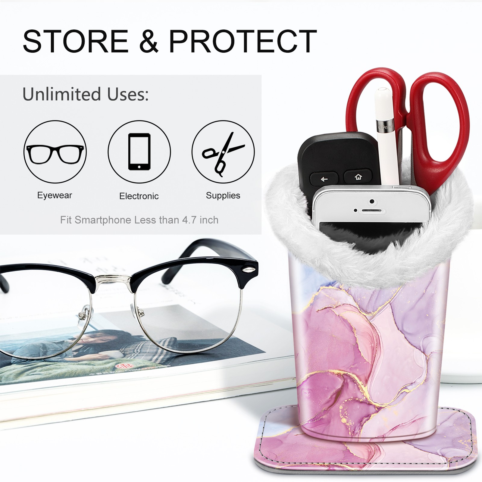 Plush Lined Eyeglasses Holder, Glasses Stand Case, Anti-scratch Glasses Storage
