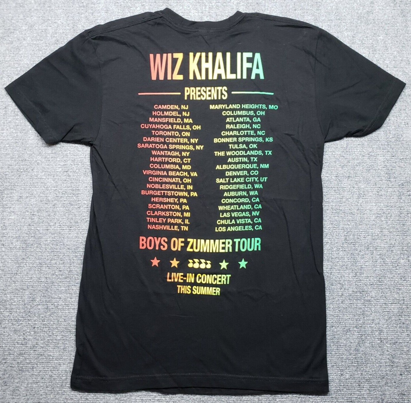 Next Level Apparel T-Shirt Mens S Black Wiz Khalifa Boys Of Zummer Tour New