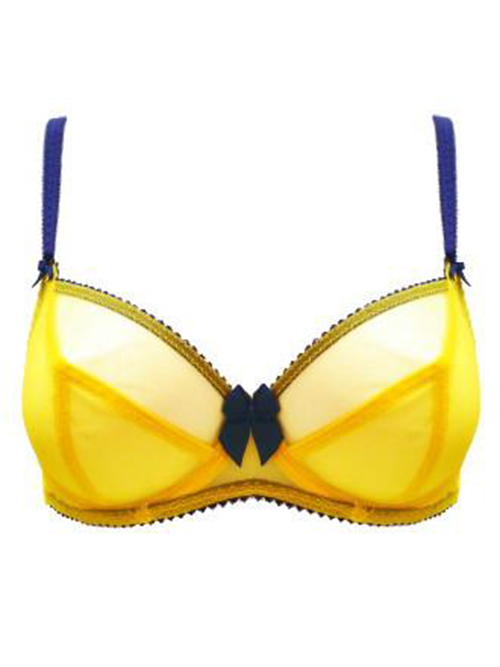 Claudette Dessous Full Coverage Bra Cyber Yellow Navy Sexy Women Ladies Lingerie
