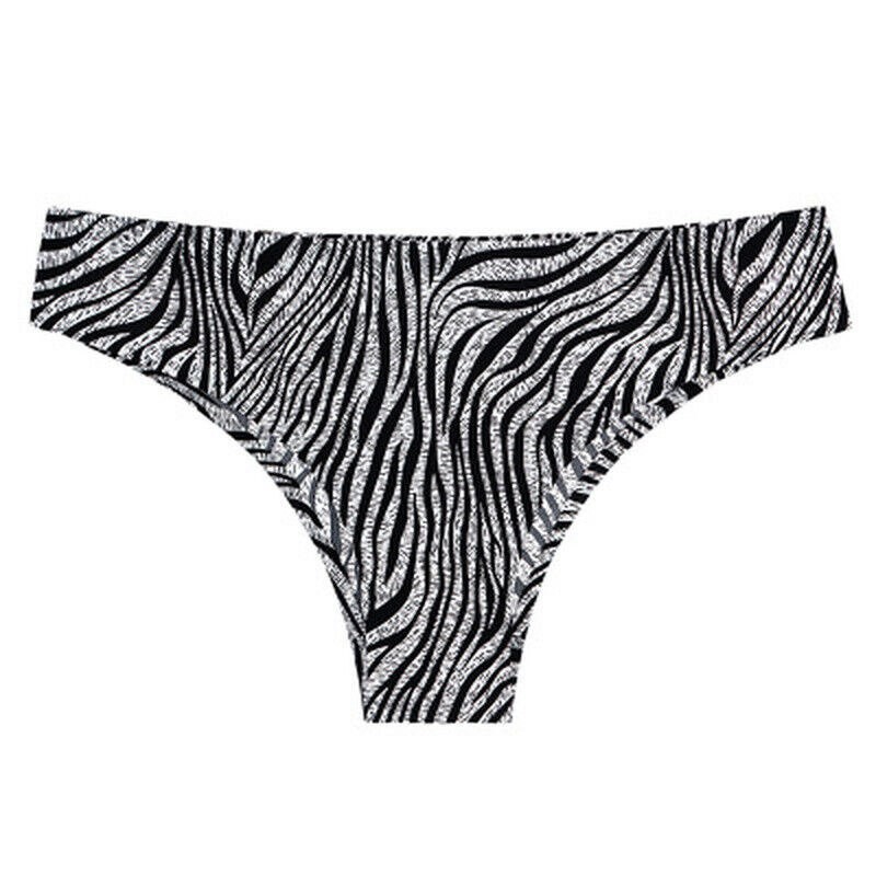 Silk Sexy Knickers Animal Print Print Low-Rise Panty Leopard Ladies Thongs