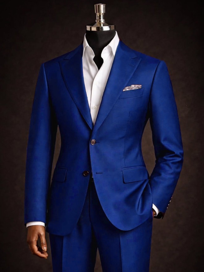 Peak Lapel Men’s Suits Formal Workwear 2Pcs Coat Business Casual Slim Blazer